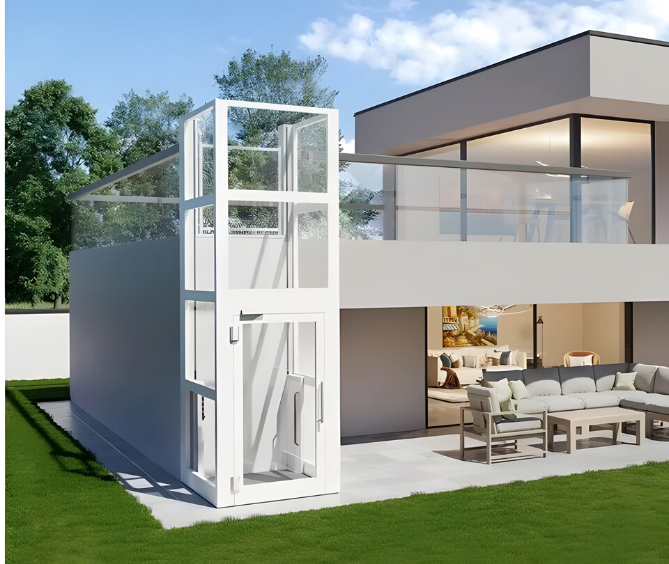 Homelift als Glasaufbau im Garten